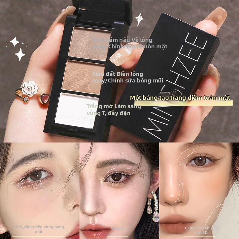 Bút chì kẻ mày ba màu chống thấm mồ hôi chống phai màu Chống nhòe Lông mày một dòng
