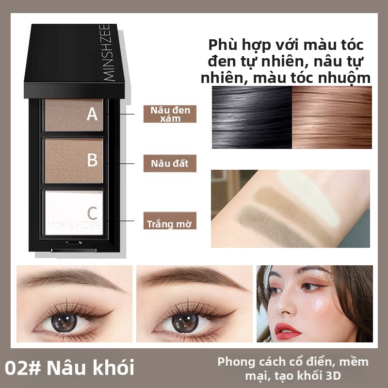 Bút chì kẻ mày ba màu chống thấm mồ hôi chống phai màu Chống nhòe Lông mày một dòng