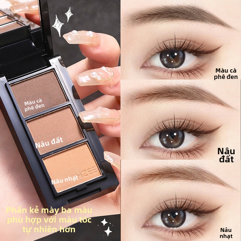 Bút chì kẻ mày ba màu chống thấm mồ hôi chống phai màu Chống nhòe Lông mày một dòng