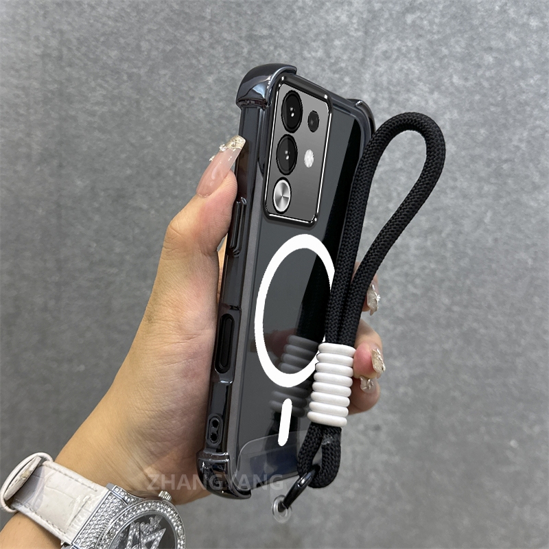 Ốp Lưng Dành Cho vivo Y29 4G Mạ Điện Chống Rơi Vỏ Điện Thoại Thẩm Mỹ Mới Vòng Hút Từ Tính Thiết Kế Mới Vỏ Mềm Miễn Phí Dây