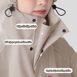 Áo mưa chống thấm nước cho xe máy, áo mưa liền thân thời trang, siêu chống thấm nước, nhẹ và chống gió