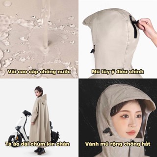 Áo mưa chống thấm nước cho xe máy, áo mưa liền thân thời trang, siêu chống thấm nước, nhẹ và chống gió