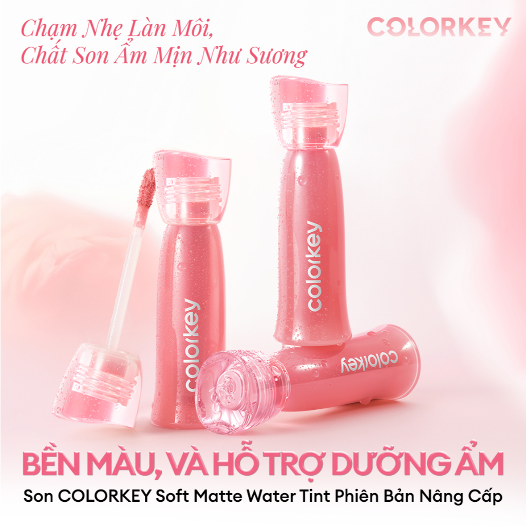 [LIVE DAILY- MUA 1 TẶNG 6] Son COLORKEY Watery Tint Phiên Bản Mới - Bền Màu Lâu Trôi, Dưỡng Ẩm Nhẹ Môi, Không Dính Cốc 2.5g