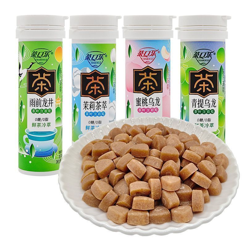 Trà Oolong Đào Kẹo Trà Jasmine Viên Thảo Dược Thực Vật Tươi Hơi Thở Dưỡng Ẩm Họng