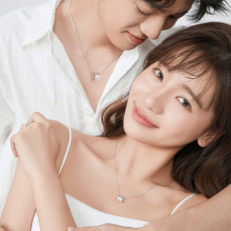 FANCIME Thời Trang Hạt Gỗ Phù Hợp Với Vòng Cổ Cặp Đôi Bạc Sterling Quà Tặng Sinh Nhật Ngày Lễ Tình Nhân Cho Nữ / Nam