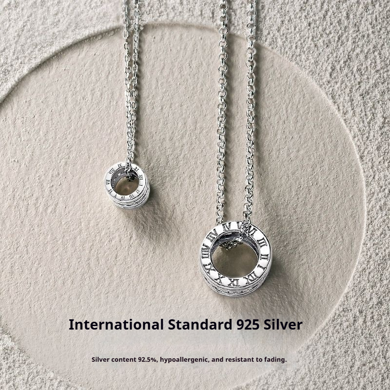 FANCIME Thời Trang Hạt Gỗ Phù Hợp Với Vòng Cổ Cặp Đôi Bạc Sterling Quà Tặng Sinh Nhật Ngày Lễ Tình Nhân Cho Nữ / Nam