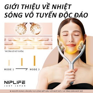 Máy mát-xa mặt NIPLIFE FM-02 có chức năng làm săn chắc da thông minh chống lão hóa Ultra RF/EMS