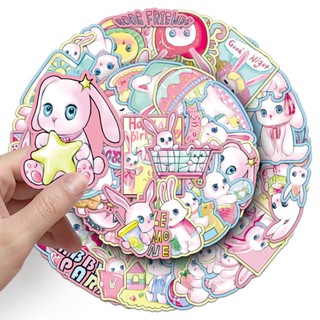 Bộ 50 Kawaii PUFF Thỏ Hoạt Hình Dán Laptop Điện Thoại Sổ Lưu Niệm Trang Trí Miếng Dán Đồ Chơi Trẻ Em