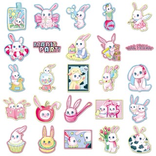 Bộ 50 Kawaii PUFF Thỏ Hoạt Hình Dán Laptop Điện Thoại Sổ Lưu Niệm Trang Trí Miếng Dán Đồ Chơi Trẻ Em