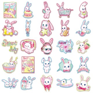 Bộ 50 Kawaii PUFF Thỏ Hoạt Hình Dán Laptop Điện Thoại Sổ Lưu Niệm Trang Trí Miếng Dán Đồ Chơi Trẻ Em