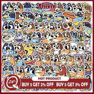 102 Chiếc Q Phiên Bản Màu Xanh Chó Động Vật Miếng Dán Hoạt Hình Graffiti Hành Lý Chống Thấm Nước Trang Trí Miếng Dán