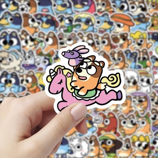 102 Chiếc Q Phiên Bản Màu Xanh Chó Động Vật Miếng Dán Hoạt Hình Graffiti Hành Lý Chống Thấm Nước Trang Trí Miếng Dán