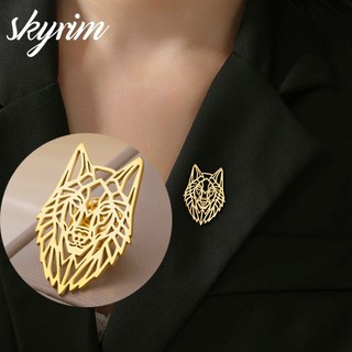 Skyrim Thời Trang Đơn Giản Thổ Cẩm Titan Thép Không Gỉ Đầu Sư Tử 31x21MM Mặt Dây Chuyền Trang Sức Phù Hợp Với Phụ Kiện