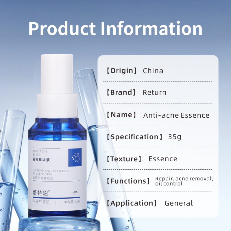 Tinh chất chống mụn chất lỏng/loại bỏ mụn trứng cá và chống dị ứng/Giảm đỏ da/Làm dịu và phục hồi da