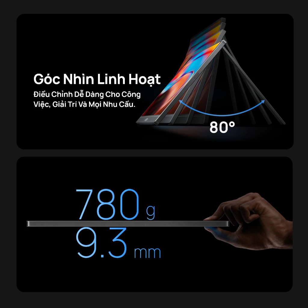 Arzopa Z1C - Màn hình di động chân đế sRGB 16.1 ", FHD 1080P với màn hình USB C HDMI Màn hình mở rộng cho PC, Mac, Laptop, Switch, Xbox, PS4/ 5