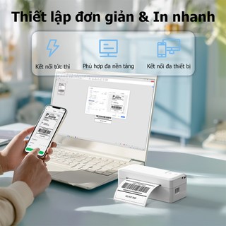 Máy in nhiệt nhãn Flashlabel cỡ A6, A7 từ điện thoại di động, phiếu giảm giá, mã mini, đặt hàng in Logo tự dính, bảo hành 12 tháng