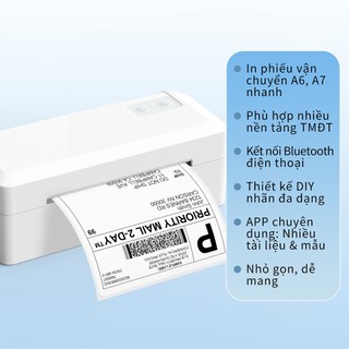 Máy in nhiệt nhãn Flashlabel cỡ A6, A7 từ điện thoại di động, phiếu giảm giá, mã mini, đặt hàng in Logo tự dính, bảo hành 12 tháng