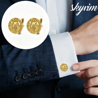 Khuy măng séc Thánh Benedikt thép không gỉ - Talisman bảo vệ dành cho nam