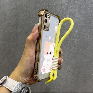 Ốp Lưng Cho Samsung NOTE 20 Mạ Điện Chống Rơi Vỏ Điện Thoại Thẩm Mỹ Mới Mèo Dễ Thương Thiết Kế Mới Điện Thoại Mềm Mại Miễn Phí Treo Dây