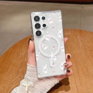 Ốp điện thoại chống sốc họa tiết bánh thỏ S23Ultra có thể so sánh cho Samsung s20fe S21 S21PLUS S22 S23 S24 Vỏ siêu chống sốc S25 Plus S25ultra