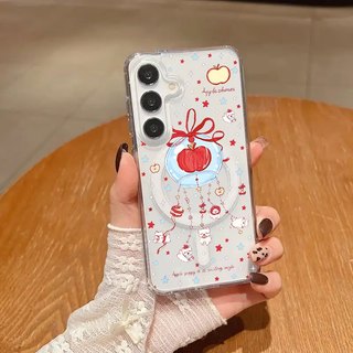 Ốp điện thoại chống sốc họa tiết trái cây ngôi sao đỏ S23Ultra có thể so sánh với Samsung s20fe S21 S21PLUS S22 S23 S24 Vỏ siêu chống sốc S25 Plus S25ultra