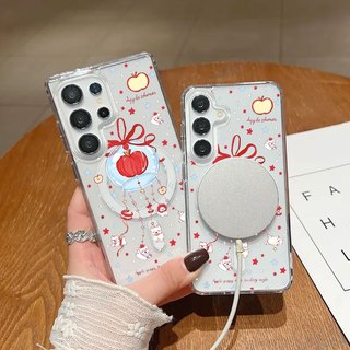 Ốp điện thoại chống sốc họa tiết trái cây ngôi sao đỏ S23Ultra có thể so sánh với Samsung s20fe S21 S21PLUS S22 S23 S24 Vỏ siêu chống sốc S25 Plus S25ultra