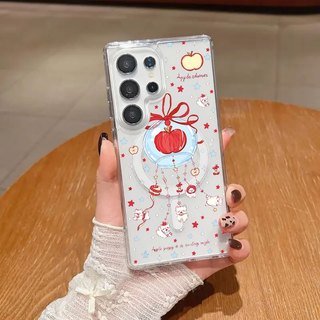 Ốp điện thoại chống sốc họa tiết trái cây ngôi sao đỏ S23Ultra có thể so sánh với Samsung s20fe S21 S21PLUS S22 S23 S24 Vỏ siêu chống sốc S25 Plus S25ultra
