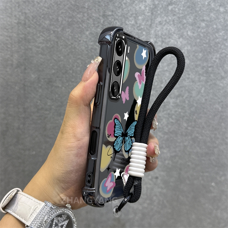 Ốp Lưng Cho infinix Nóng 50 Nóng 60 Nóng 60i Nóng 60 Pro Plus Mạ Điện Chống Rơi Vỏ Điện Thoại Thời Trang Họa Tiết Bướm Thiết Kế Cao Cấp Vỏ Mềm Miễn Phí Treo Dây