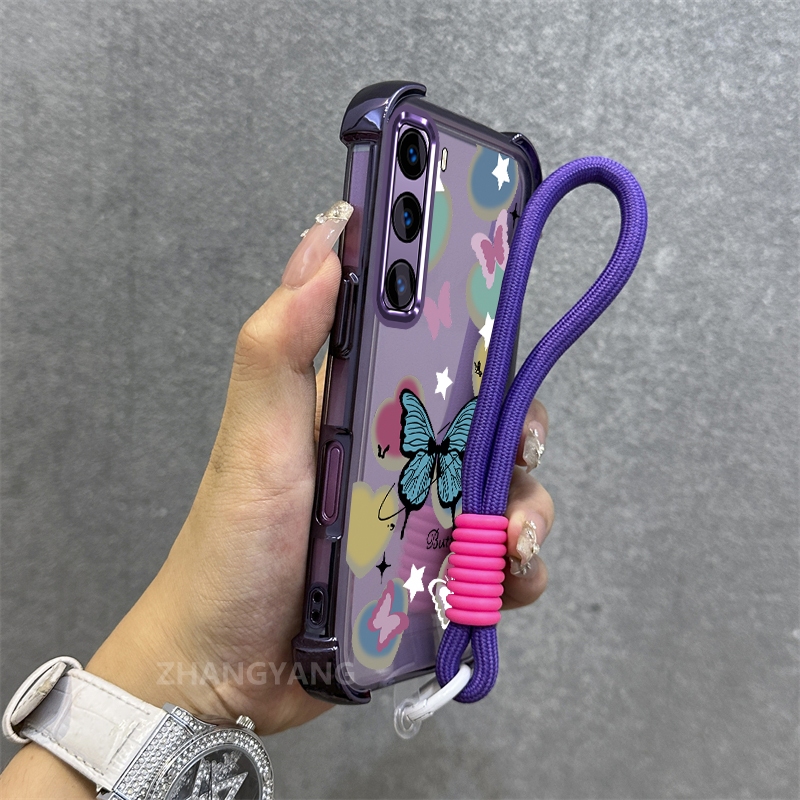 Ốp Lưng Cho infinix Nóng 50 Nóng 60 Nóng 60i Nóng 60 Pro Plus Mạ Điện Chống Rơi Vỏ Điện Thoại Thời Trang Họa Tiết Bướm Thiết Kế Cao Cấp Vỏ Mềm Miễn Phí Treo Dây