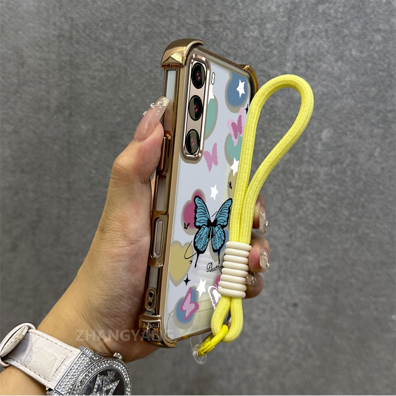 Ốp Lưng Cho infinix Nóng 50 Nóng 60 Nóng 60i Nóng 60 Pro Plus Mạ Điện Chống Rơi Vỏ Điện Thoại Thời Trang Họa Tiết Bướm Thiết Kế Cao Cấp Vỏ Mềm Miễn Phí Treo Dây