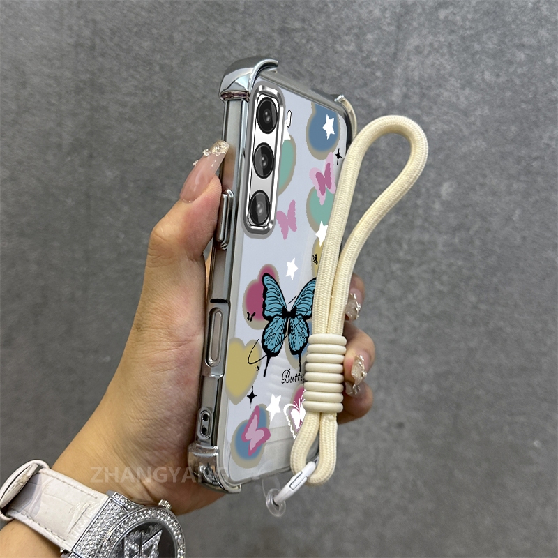 Ốp Lưng Cho infinix Nóng 50 Nóng 60 Nóng 60i Nóng 60 Pro Plus Mạ Điện Chống Rơi Vỏ Điện Thoại Thời Trang Họa Tiết Bướm Thiết Kế Cao Cấp Vỏ Mềm Miễn Phí Treo Dây