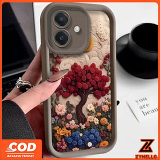 Thích hợp cho Redmi A5 A3 13C 14C 15C Note 13 Pro Redmi Note 14 Pro Xiaomi 14T POCO C61 4G Vỏ điện thoại TPU thêu đẹp núi và hoa hồng chống sốc
