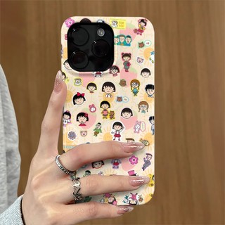 Ốp lưng bảo vệ vỏ cứng họa tiết Chibi Maruko-chan dễ thương cho iPhone 11 12 Pro 13 Pro Max 15 Pro Max 14 16 Pro 16 Plus 17 Air 17 Pro 17 Pro Max