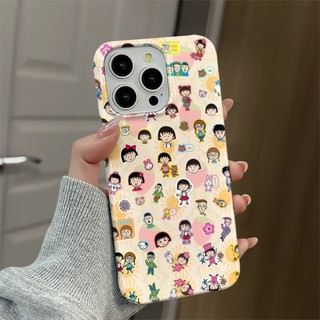 Ốp lưng bảo vệ vỏ cứng họa tiết Chibi Maruko-chan dễ thương cho iPhone 11 12 Pro 13 Pro Max 15 Pro Max 14 16 Pro 16 Plus 17 Air 17 Pro 17 Pro Max