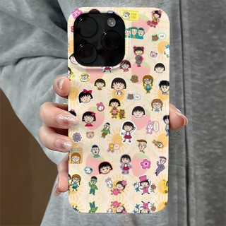 Ốp lưng bảo vệ vỏ cứng họa tiết Chibi Maruko-chan dễ thương cho iPhone 11 12 Pro 13 Pro Max 15 Pro Max 14 16 Pro 16 Plus 17 Air 17 Pro 17 Pro Max