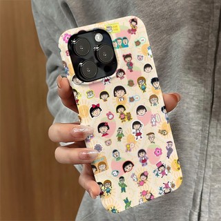 Ốp lưng bảo vệ vỏ cứng họa tiết Chibi Maruko-chan dễ thương cho iPhone 11 12 Pro 13 Pro Max 15 Pro Max 14 16 Pro 16 Plus 17 Air 17 Pro 17 Pro Max