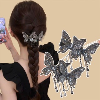 Mũ đội đầu Mori với tua rua kẹp lưới bướm, kim cương giả đính kim sa lấp lánh, phong cách công chúa sang trọng
