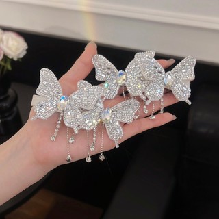 Mũ đội đầu Mori với tua rua kẹp lưới bướm, kim cương giả đính kim sa lấp lánh, phong cách công chúa sang trọng