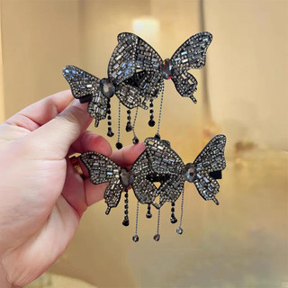Mũ đội đầu Mori với tua rua kẹp lưới bướm, kim cương giả đính kim sa lấp lánh, phong cách công chúa sang trọng