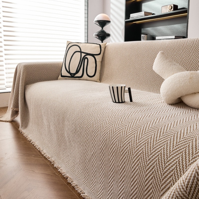Chăn Sofa Sọc Hình Học Mới, Vỏ Sofa Chenille Mềm Có Thể Giặt Chống Trơn Trượt, Phòng Khách Sofa Hình Chữ L / u Chăn Ném, Bảo Vệ Nội Thất Cho Chó, Mèo, Trẻ Em