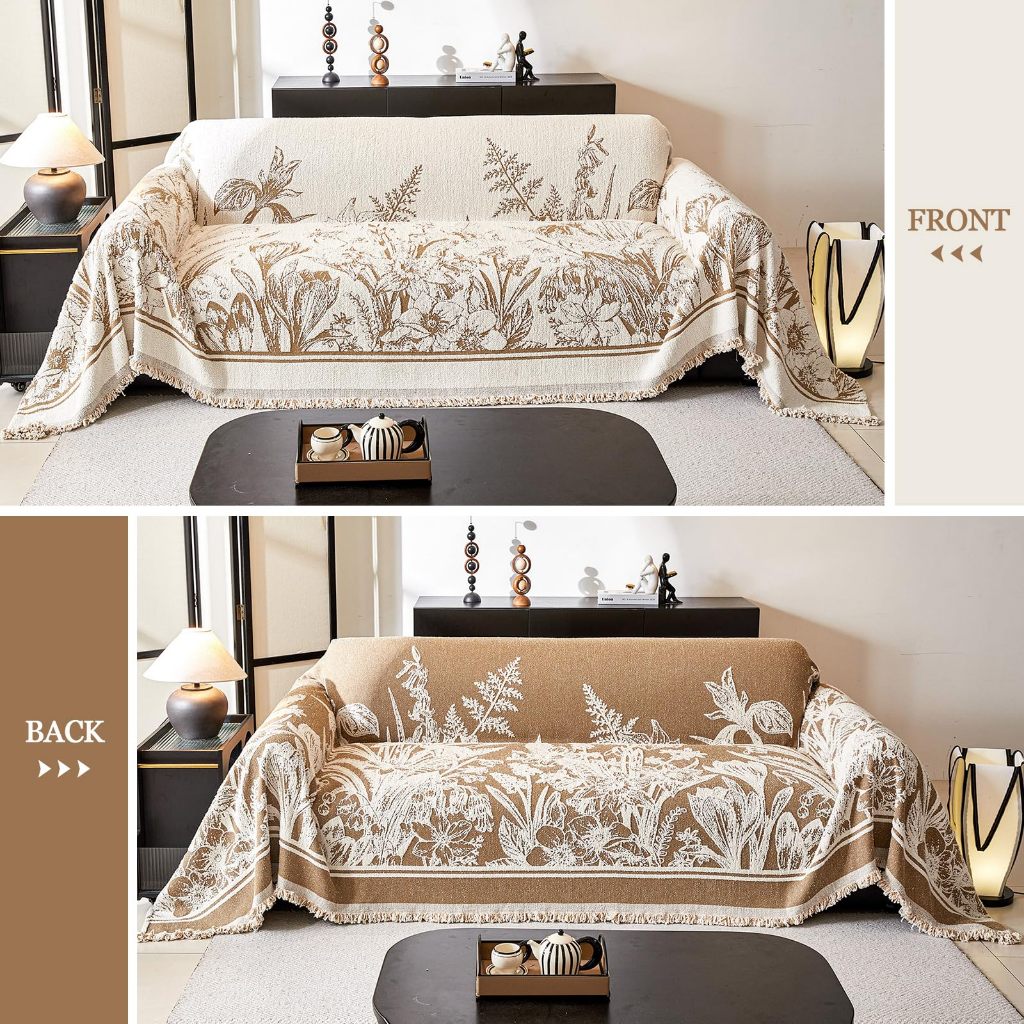 Chăn Sofa Vải Sang Trọng Jacquard Hoa Dày Mới, Tua Rua Retro Chống Trơn Trượt Có Thể Giặt Sofa, 2-3 Đệm Ghế Sofa Bảo Vệ Nội Thất Cho Sofa Phần, Futon