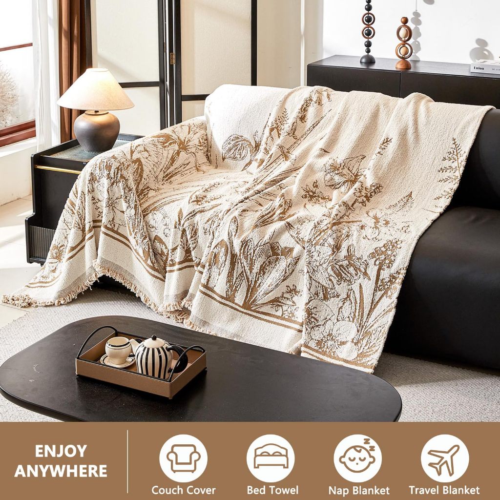 Chăn Sofa Vải Sang Trọng Jacquard Hoa Dày Mới, Tua Rua Retro Chống Trơn Trượt Có Thể Giặt Sofa, 2-3 Đệm Ghế Sofa Bảo Vệ Nội Thất Cho Sofa Phần, Futon