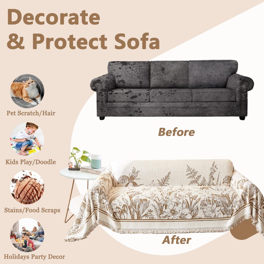 Chăn Sofa Vải Sang Trọng Jacquard Hoa Dày Mới, Tua Rua Retro Chống Trơn Trượt Có Thể Giặt Sofa, 2-3 Đệm Ghế Sofa Bảo Vệ Nội Thất Cho Sofa Phần, Futon
