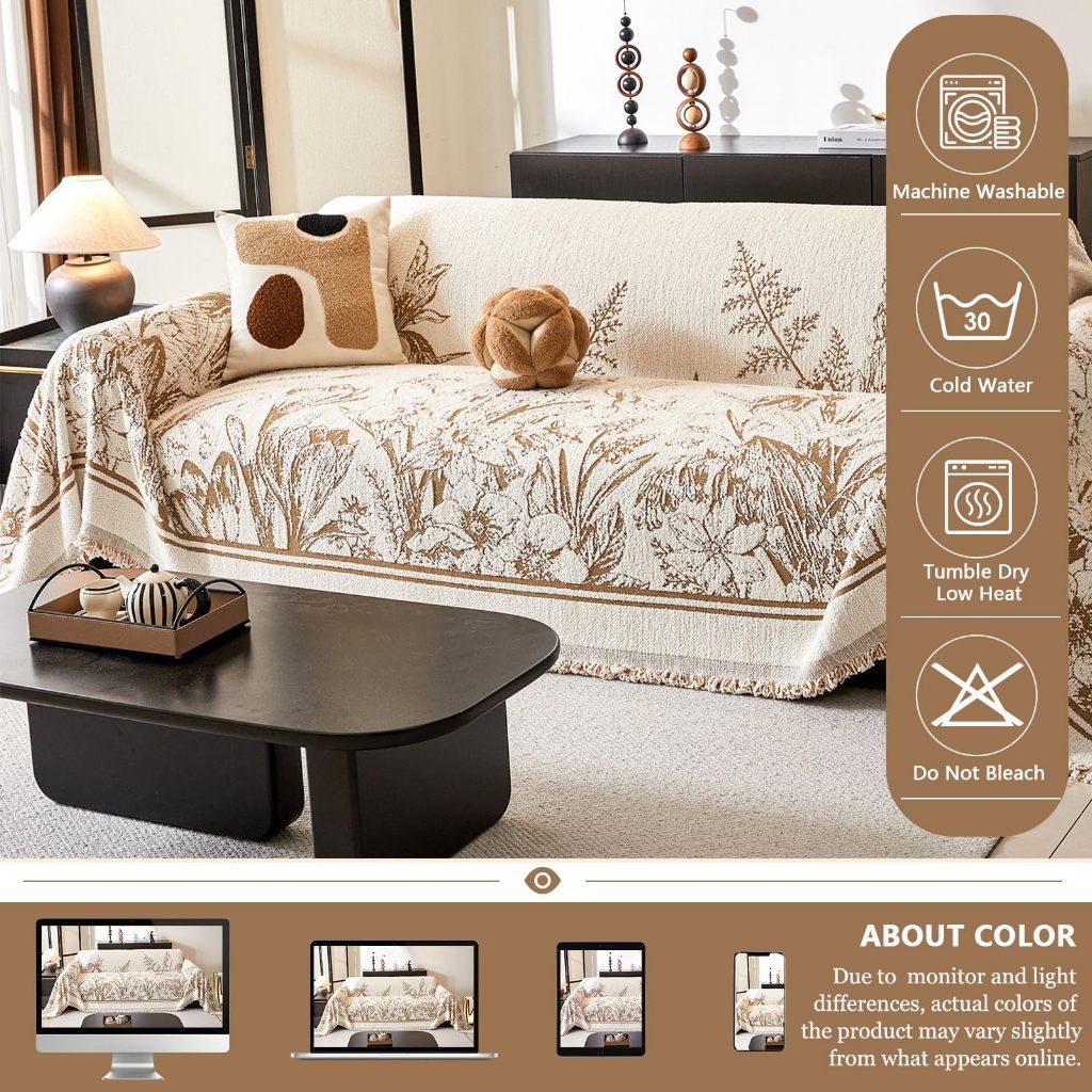 Chăn Sofa Vải Sang Trọng Jacquard Hoa Dày Mới, Tua Rua Retro Chống Trơn Trượt Có Thể Giặt Sofa, 2-3 Đệm Ghế Sofa Bảo Vệ Nội Thất Cho Sofa Phần, Futon