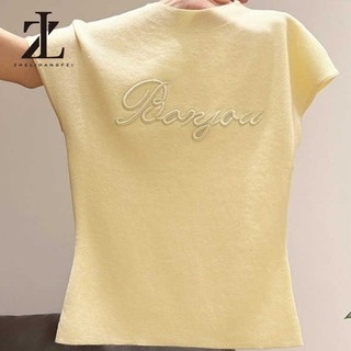 ZHELIHANGFEI Áo vest ngắn màu vàng thêu phong cách Hàn Quốc mùa hè thanh lịch ôm eo cho phụ nữ