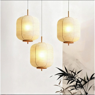 AIMI Đèn Lồng Giấy Đèn Chùm Trung Quốc Nhà Hàng Mặt Dây Chuyền Trang Trí Đèn Wabi Sabi Phong Cách Phòng Khách Phòng Ngủ Đèn Treo