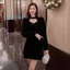 Đầm trắng tay dài tiểu thư công chúa đầm dài nàng thơ tiệc sinh nhật corset váy liền thân dáng dài