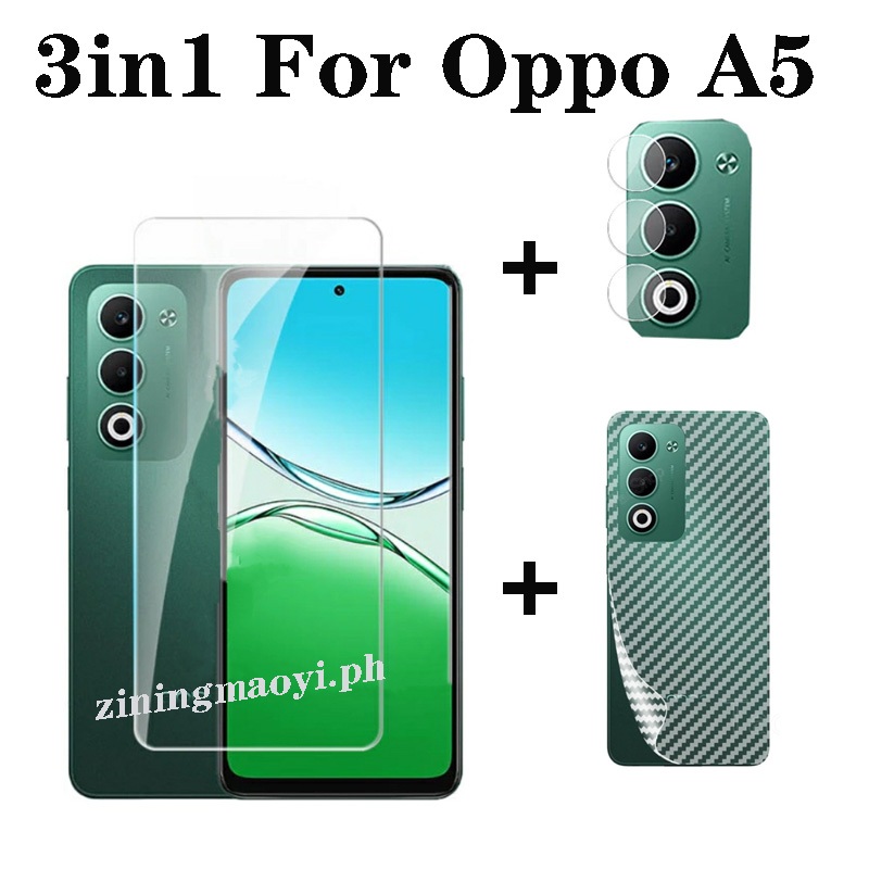 Phim kính cường lực 3in1 OPPO A5 cho OPPO A5 Pro A3 Pro A5X A3X Phim kính cường lực Bảo vệ màn hình và Phim ống kính máy ảnh và phim mặt sau