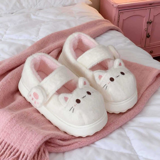 XIXITIAO Mary Jane Giày Cotton Thời Trang Nữ Mùa Đông Ấm Áp Mèo Con