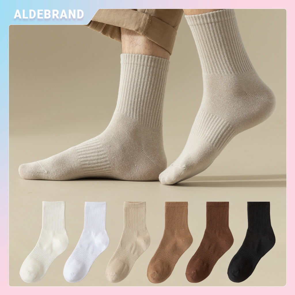 【Hà Nội】 ALDEBRAND Tất Cotton Thể Thao Cổ Cao Viền Gân Co Giãn Thoáng Khí Êm Chân Thấm Hút Mồ Hôi Nhiều Màu Dễ Phối Phong Cách Hàn Quốc Cho Nam Nữ